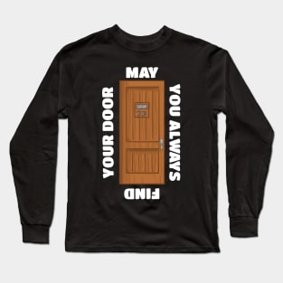 May You Always Find Your Door White Alaternate Long Sleeve T-Shirt